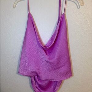 Wild Fable Pink Satin Cowl Neck Top
